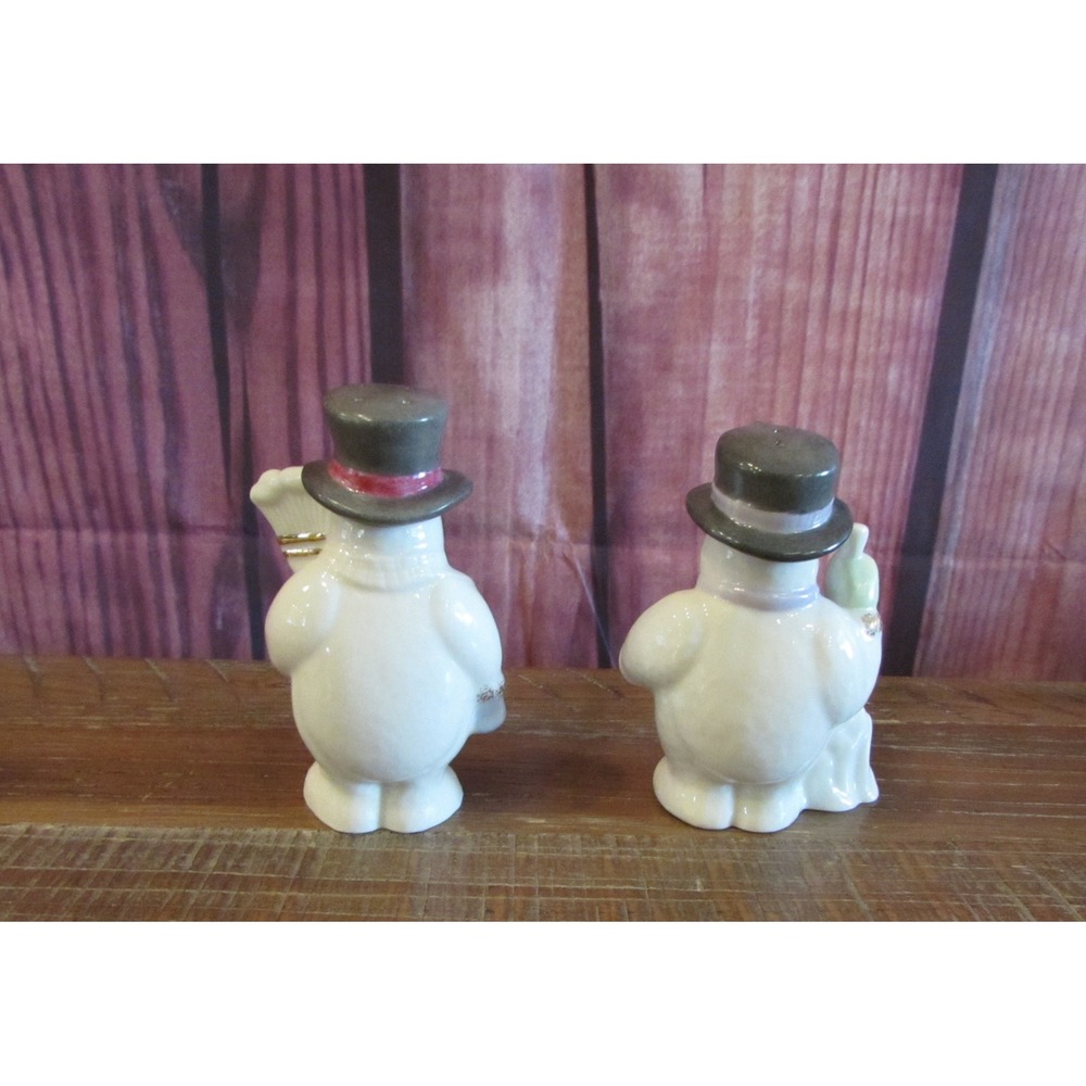 Lenox Happy Holly Days Snowmen Salt & Pepper Shaker Set Porcelain Christmascore - Picture 4 of 7